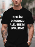 1PC Men's Funny Czech & Slovak Humor T-Shirt - "I Don't Have a Diagnosis But I'm Quality" - Casual Round Neck Short Sleeve Tee Suitable for Adults - Machine Washable Funny Saying Shirt with Czech/ Text Funny Phrase
