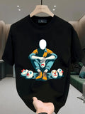 1PC Men's 180gsm Heavyweight 100% T-shirt with Chimera Mythical Creature Design, 1pc, Casual and Sportswear for Festivals