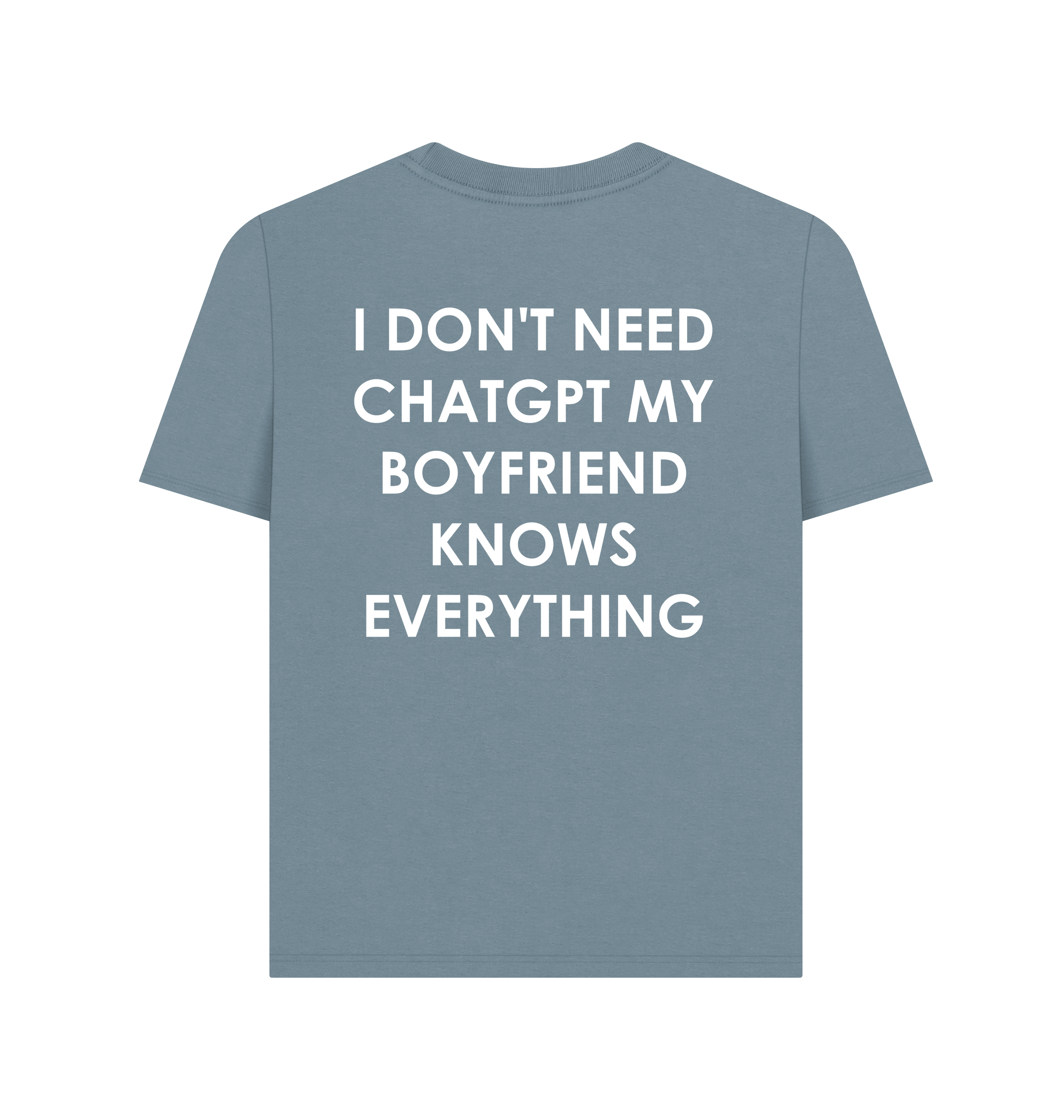 Stone Blue Printed T-shirt Back