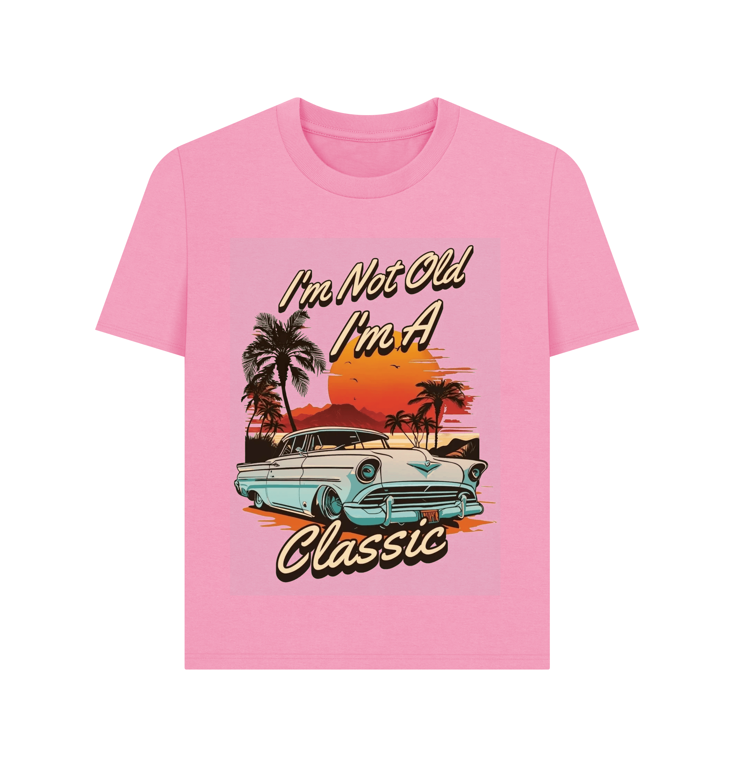 Rose Pink Printed T-shirt Front
