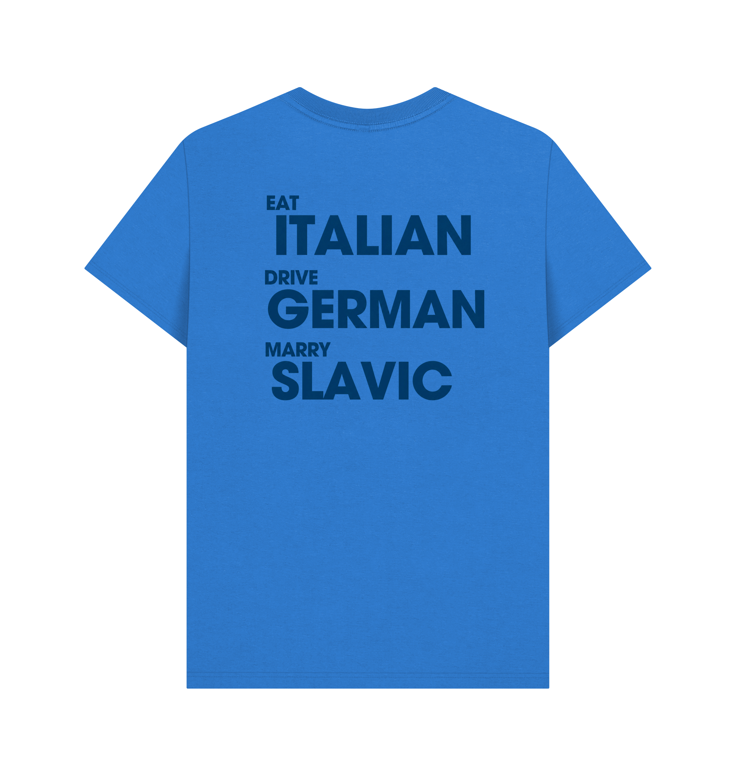 Bright Blue Printed T-shirt Back