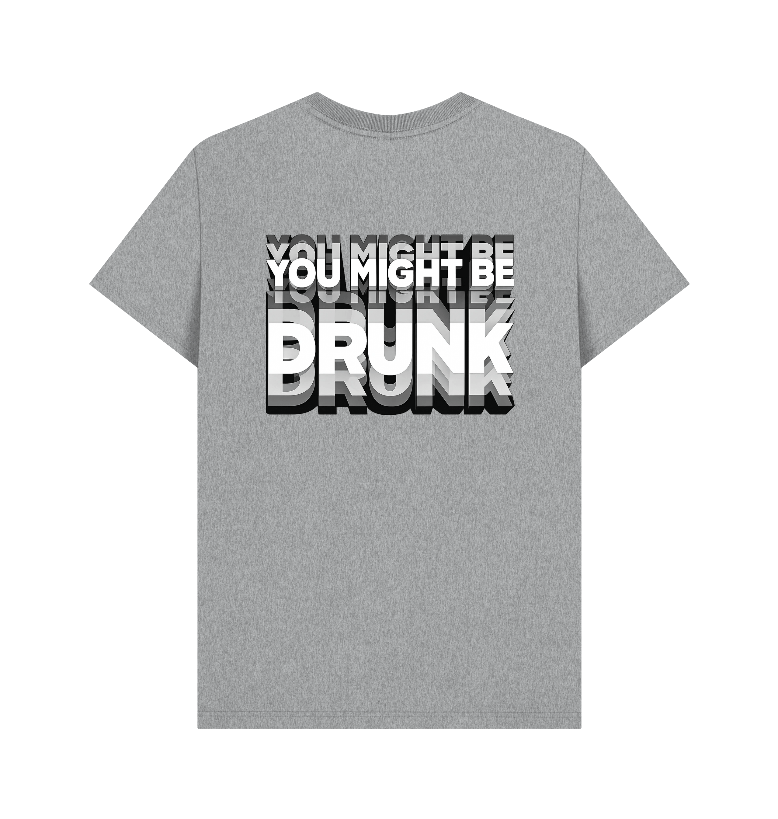 Athletic Grey Printed T-shirt Back