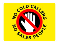 1068 NO COLD CALLERS NO SALES PEOPLE Metal Aluminium Plaque Sign Door House Office