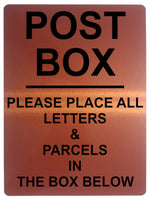 1093 POST BOX LETTERS & PARCELS Metal Aluminium Plaque Sign Door House Office