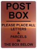 1093 POST BOX LETTERS & PARCELS Metal Aluminium Plaque Sign Door House Office