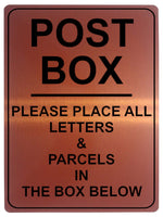 1094 POST BOX LETTERS & PARCELS Metal Aluminium Plaque Sign Door House Office