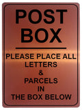 1094 POST BOX LETTERS & PARCELS Metal Aluminium Plaque Sign Door House Office