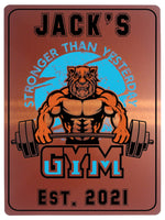 1015 Custom Personalised Tiger Gym Metal Aluminium Sign Plaque Fitness Door Wall