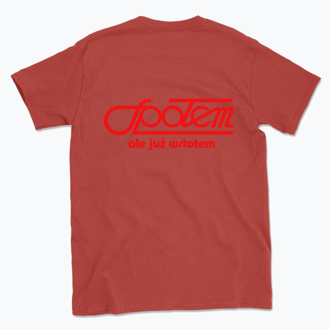 020 Spolem ale juz wstolem Funny Polish T-shirt Tee Back Printing