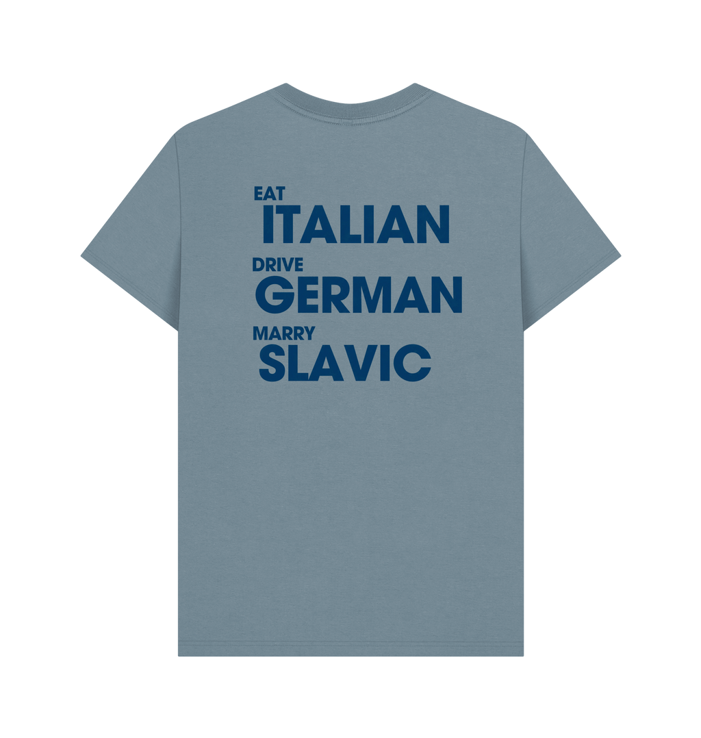 Stone Blue Printed T-shirt Back