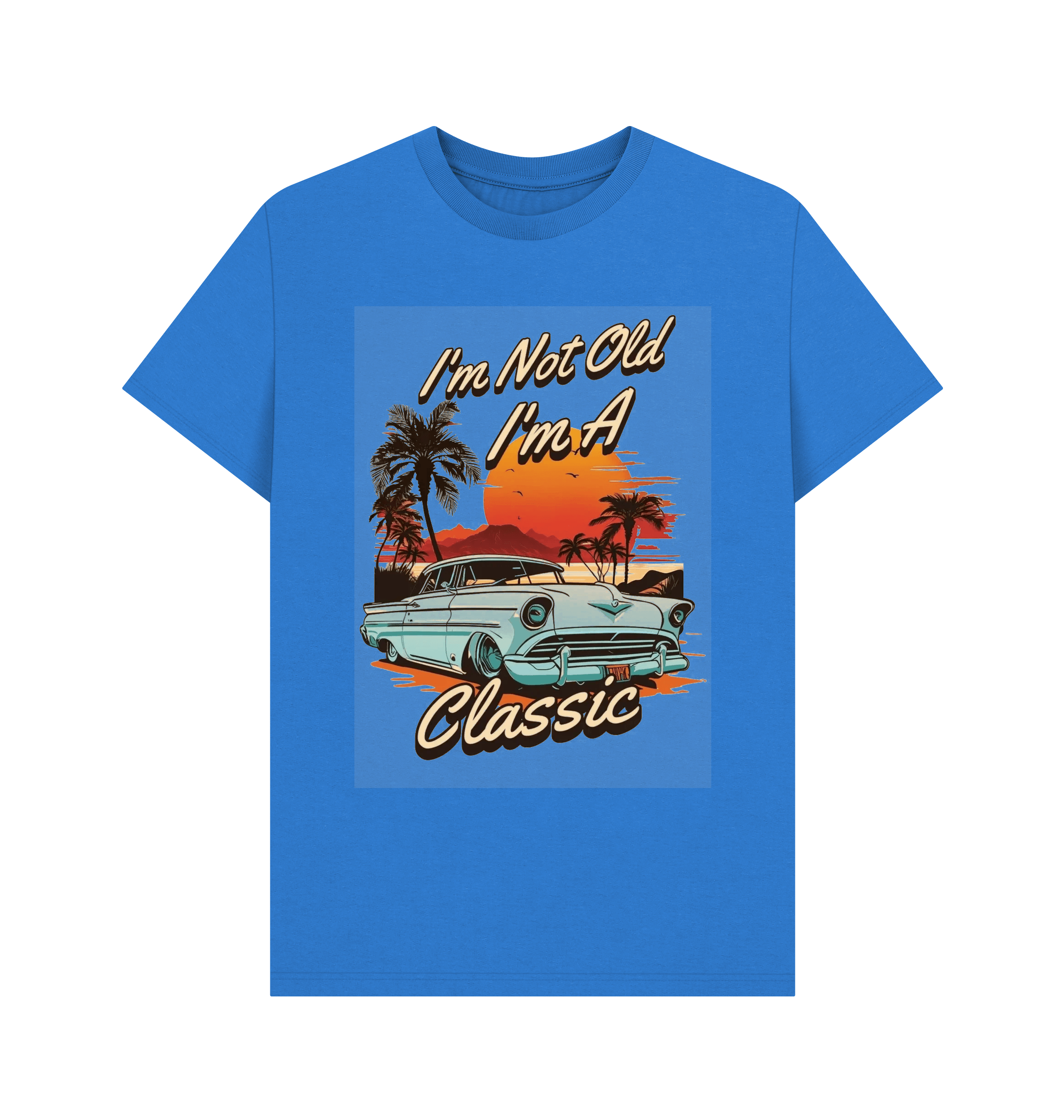 Bright Blue Printed T-shirt Front