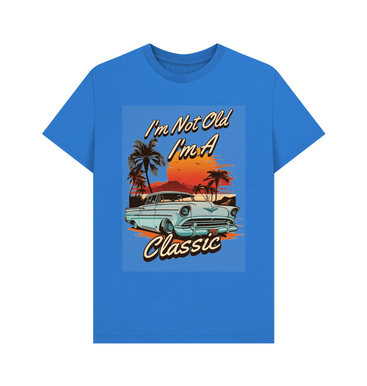 Bright Blue Printed T-shirt Front