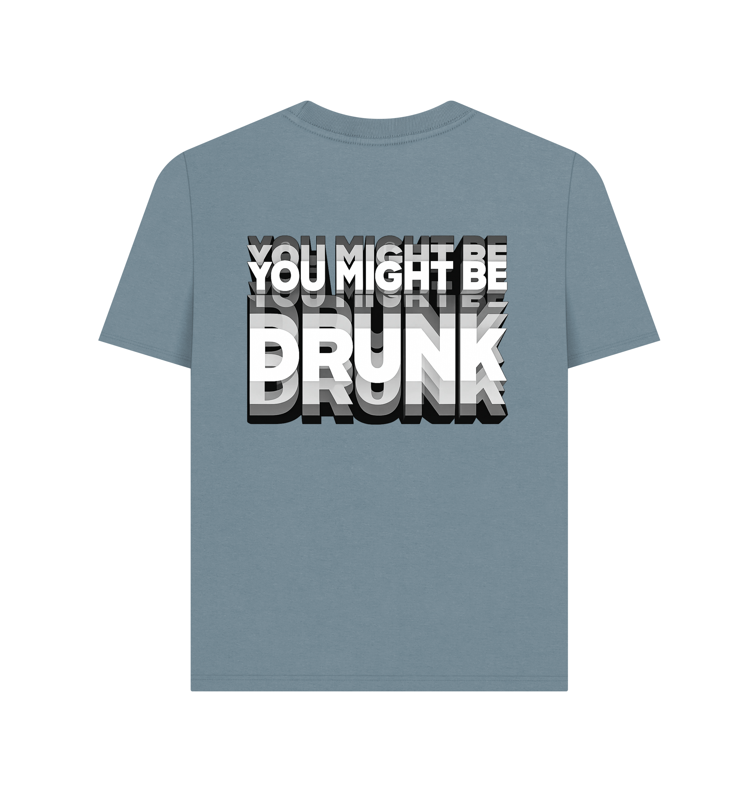 Stone Blue Printed T-shirt Back