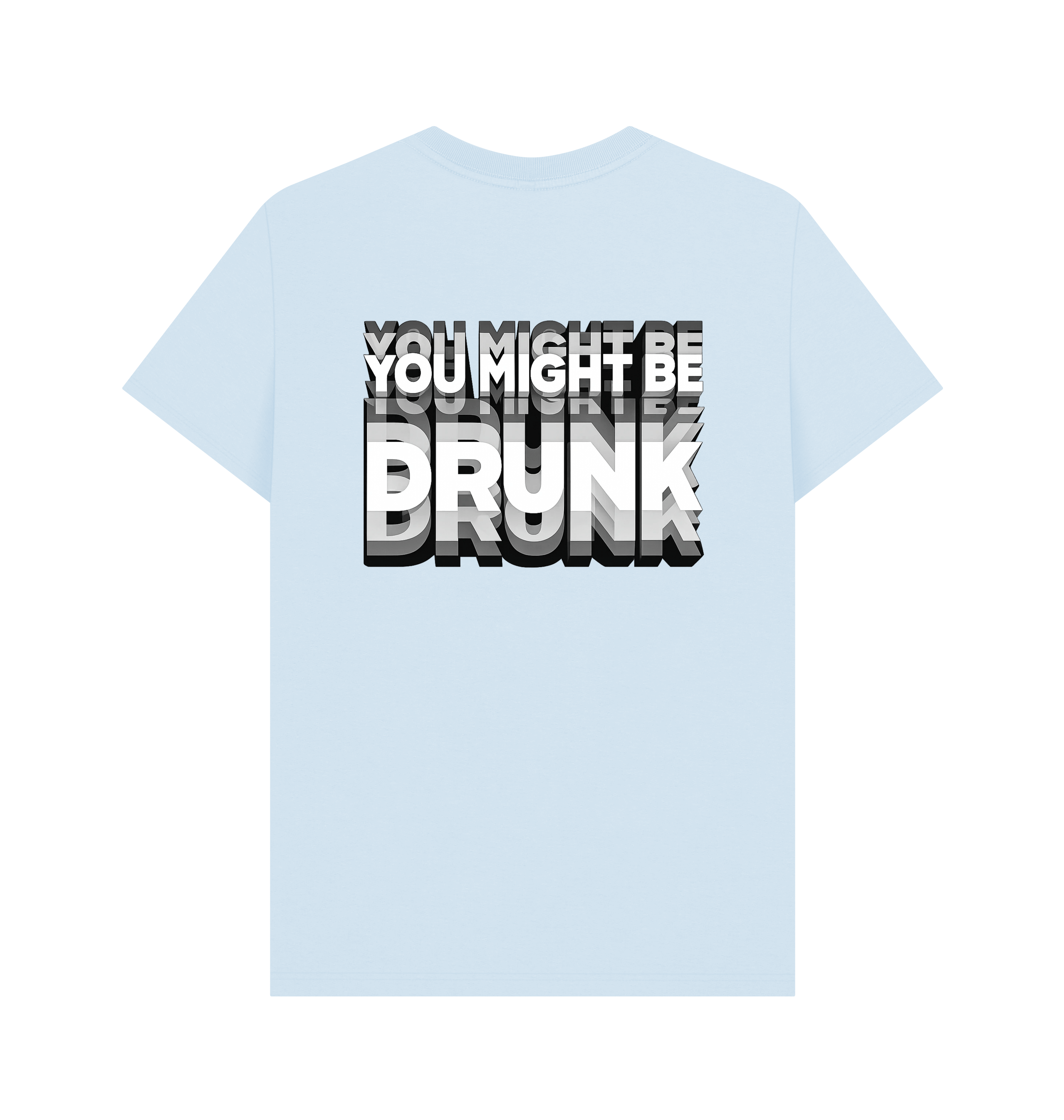 Sky Blue Printed T-shirt Back