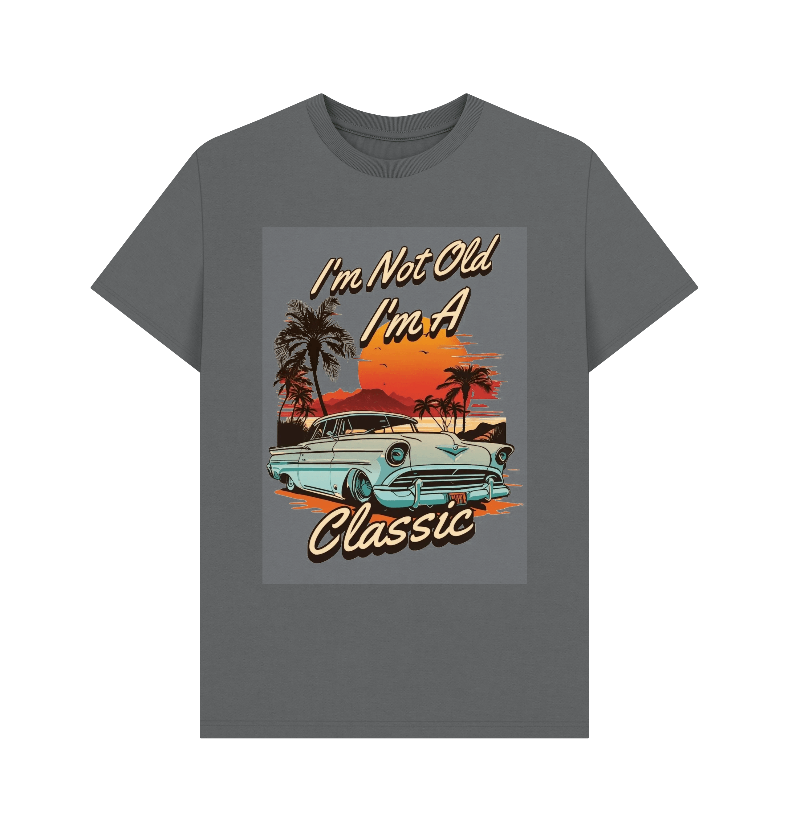 Slate Grey Printed T-shirt Front