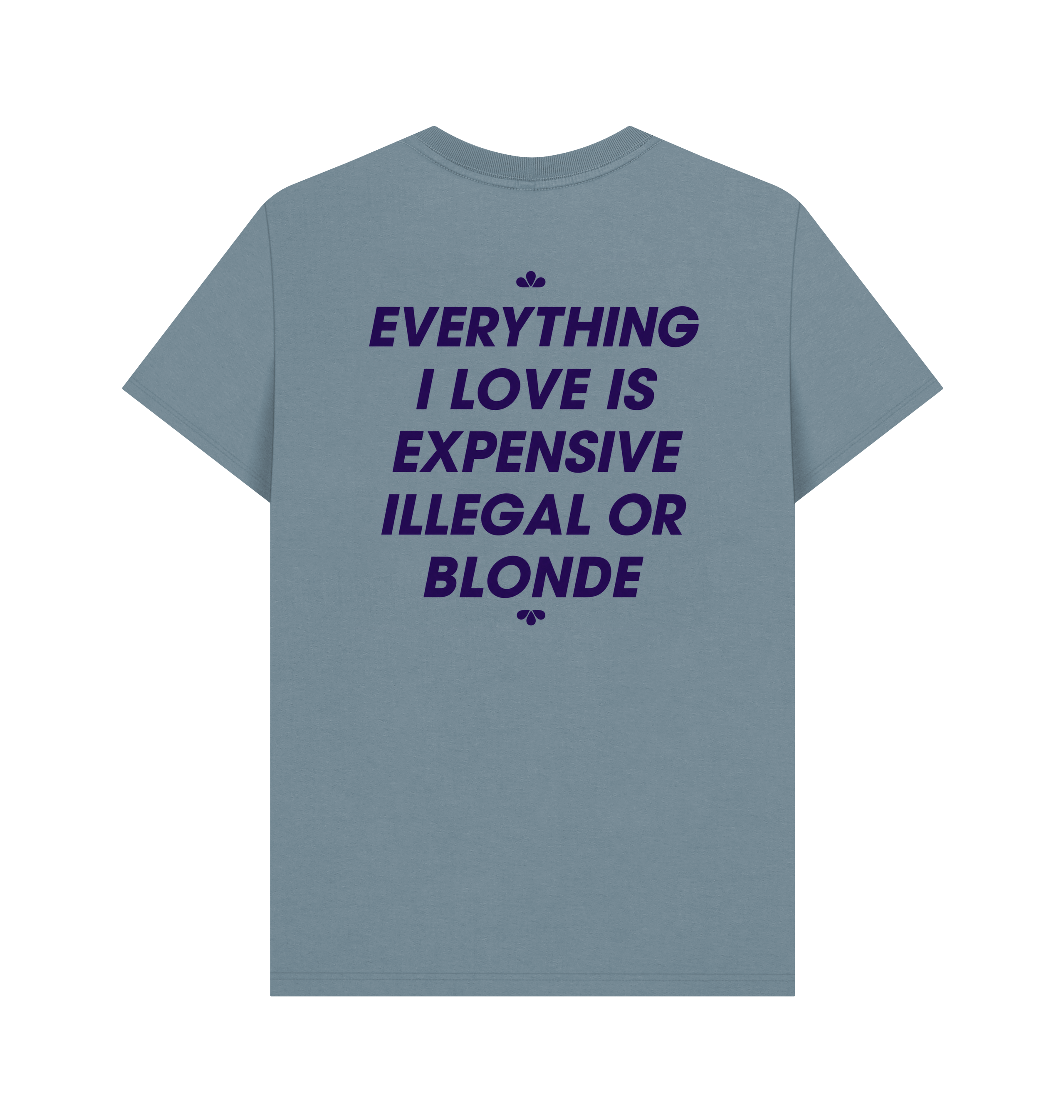 Stone Blue Printed T-shirt Back