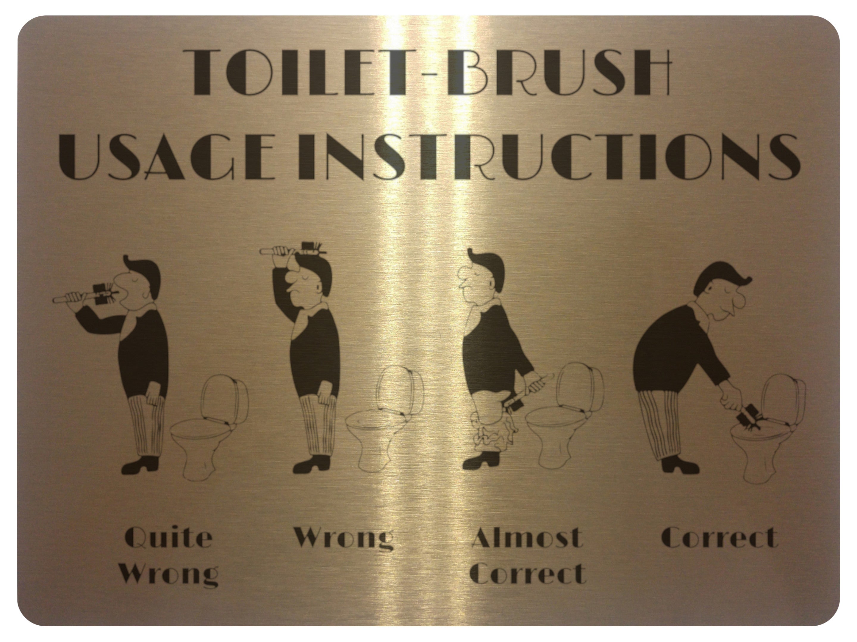 UV033 TOILET-BRUSH USAGE INSTRUCTIONS Funny Metal Aluminium Plaque Sign Door A4