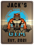 1015 Custom Personalised Tiger Gym Metal Aluminium Sign Plaque Fitness Door Wall