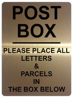 1093 POST BOX LETTERS & PARCELS Metal Aluminium Plaque Sign Door House Office