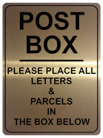 1094 POST BOX LETTERS & PARCELS Metal Aluminium Plaque Sign Door House Office