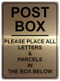 1094 POST BOX LETTERS & PARCELS Metal Aluminium Plaque Sign Door House Office