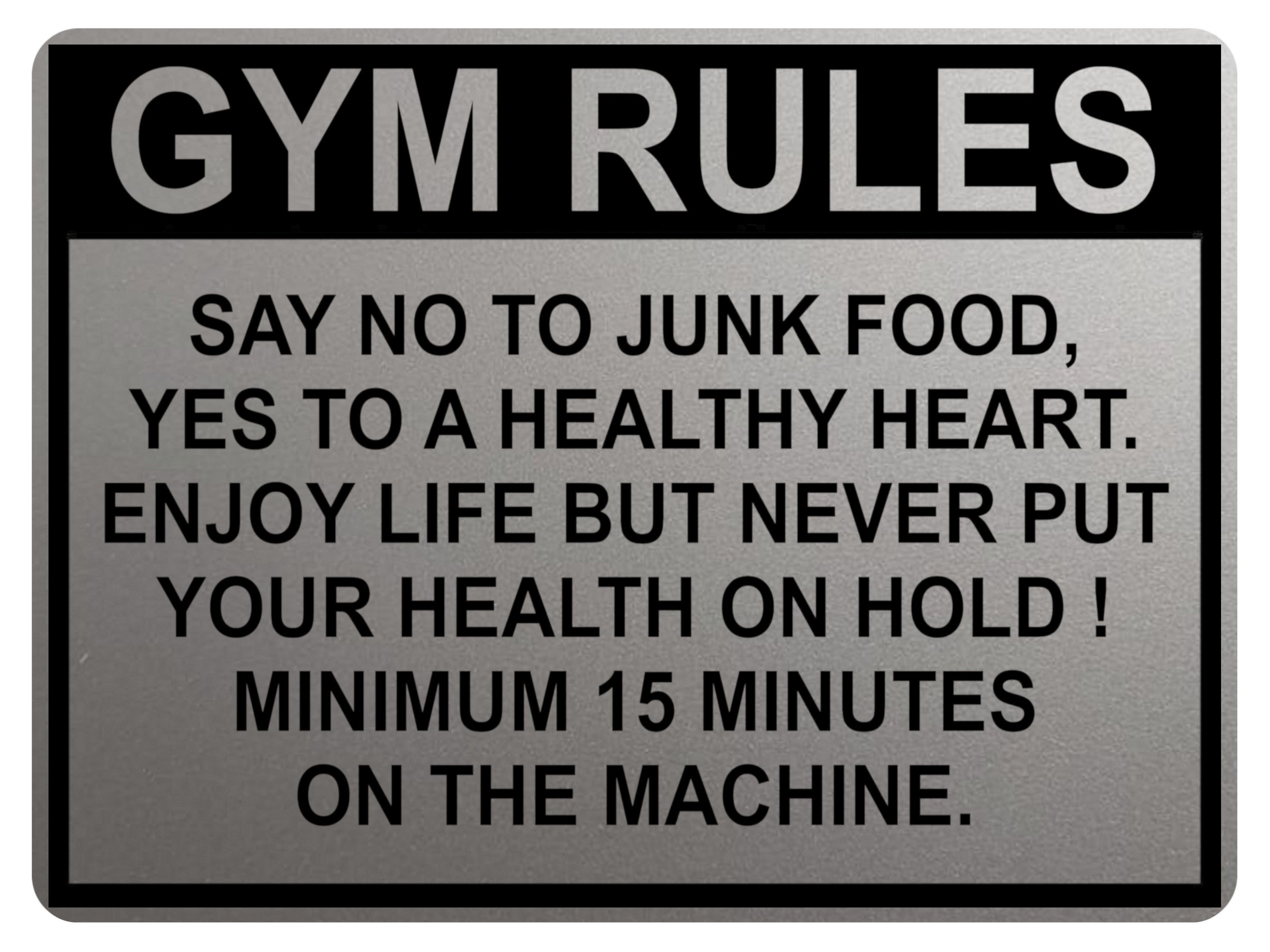 2227 GYM RULES Safety Funny Door Wall Fitness Metal Aluminium Plaque Sign