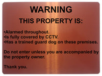 1915 WARNING THIS PROPERTY IS ALARMED CCTV Door Metal Aluminium Plaque Sign