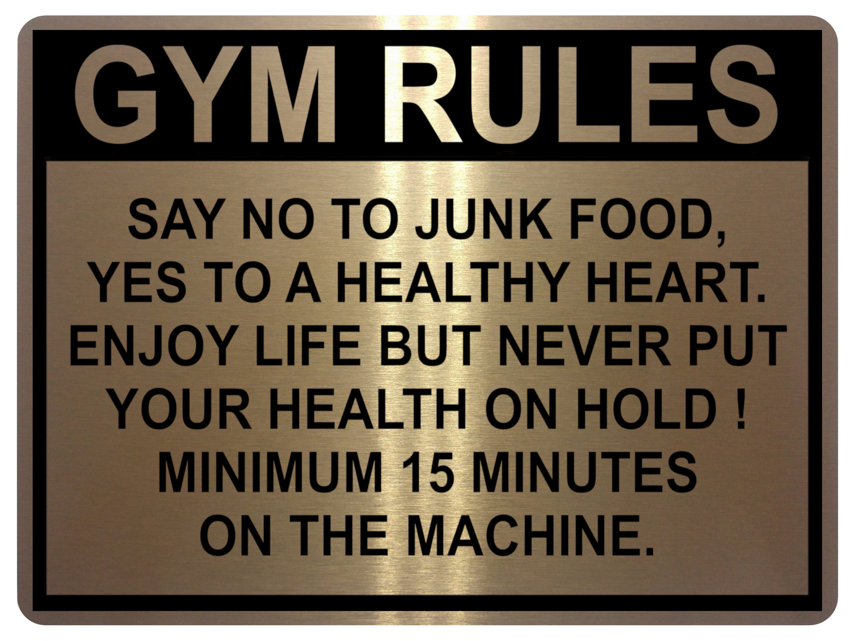 2227 GYM RULES Safety Funny Door Wall Fitness Metal Aluminium Plaque Sign