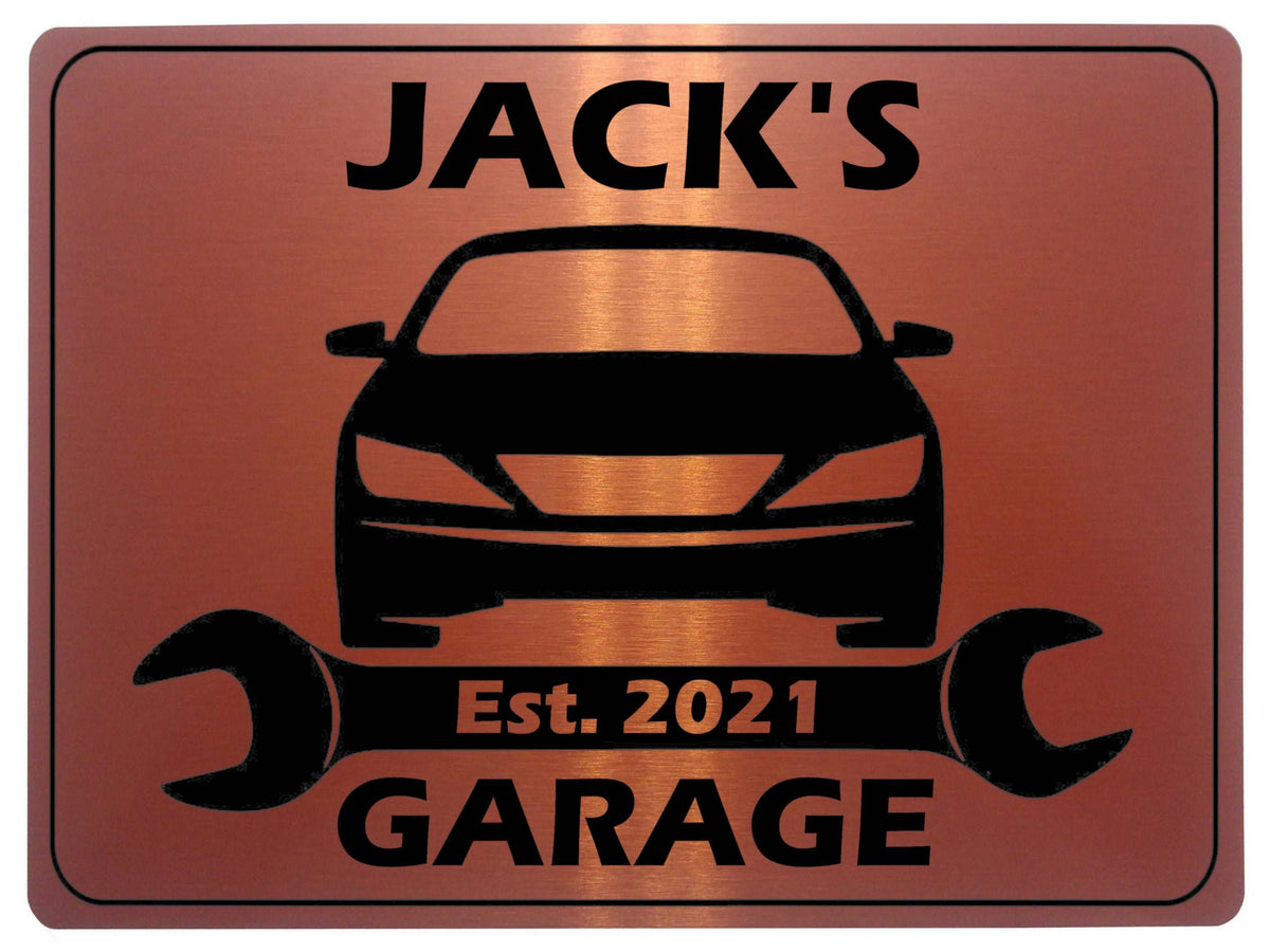1067 Custom Personalised Name's GARAGE Car Metal Aluminium Sign Plaque Door Wall