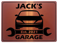 1067 Custom Personalised Name's GARAGE Car Metal Aluminium Sign Plaque Door Wall