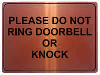 1255 PLEASE DO NOT RING DOORBELL OR KNOCK Metal Aluminium Plaque Sign Door Gate House Office