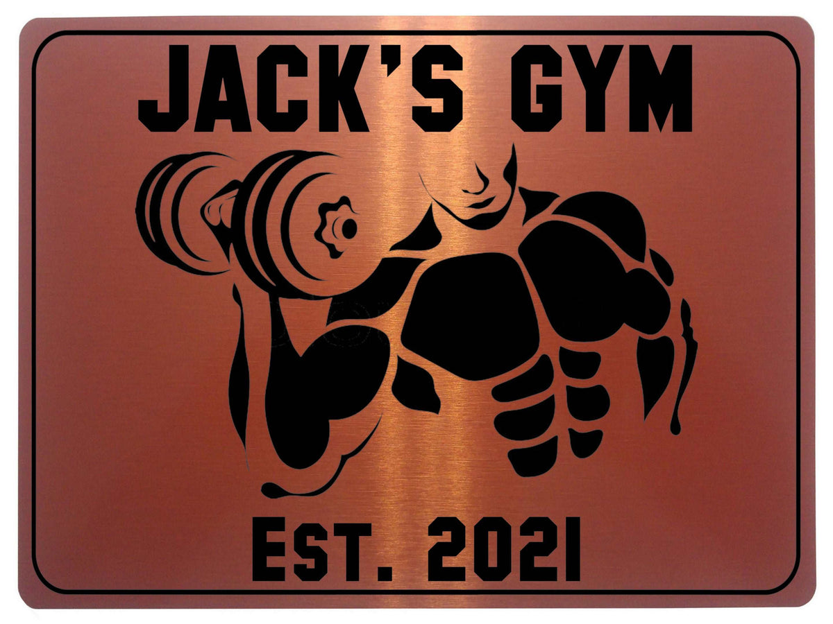 1219 Custom Personalised GYM Metal Aluminium Sign Plaque Door Gate Wall Fitness