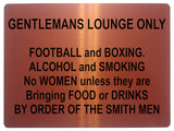 1010 GENTLEMANS LOUNGE ONLY Funny Metal Aluminium Plaque Sign Door Wall House