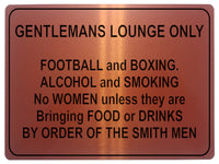 1011 GENTLEMANS LOUNGE ONLY Funny Metal Aluminium Plaque Sign Door Wall House