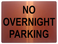 1264 NO OVERNIGHT PARKING Metal Aluminium Plaque Sign Gate Door House Office