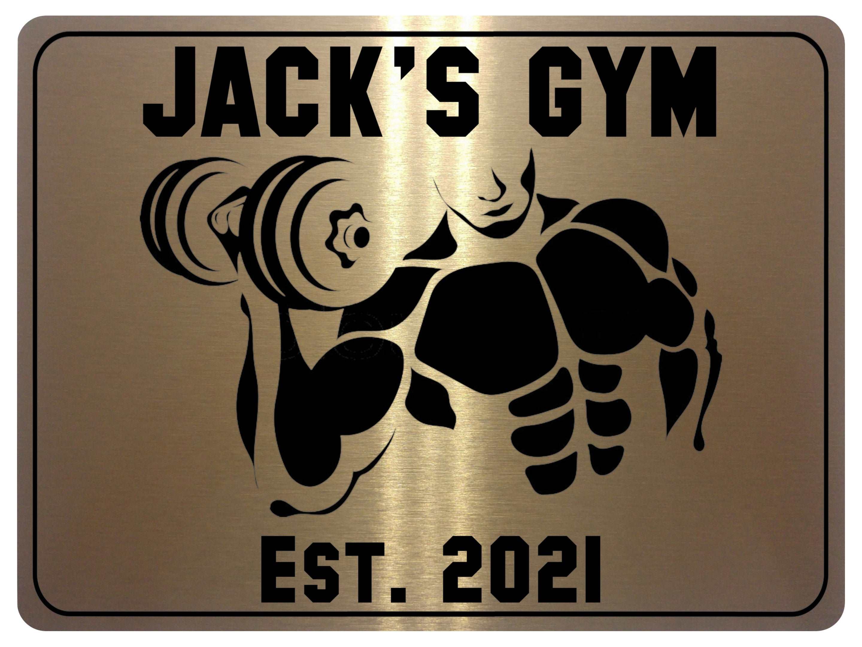 1219 Custom Personalised GYM Metal Aluminium Sign Plaque Door Gate Wall Fitness