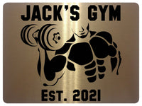 1218 Custom Personalised GYM Metal Aluminium Sign Plaque Door Gate Wall Fitness