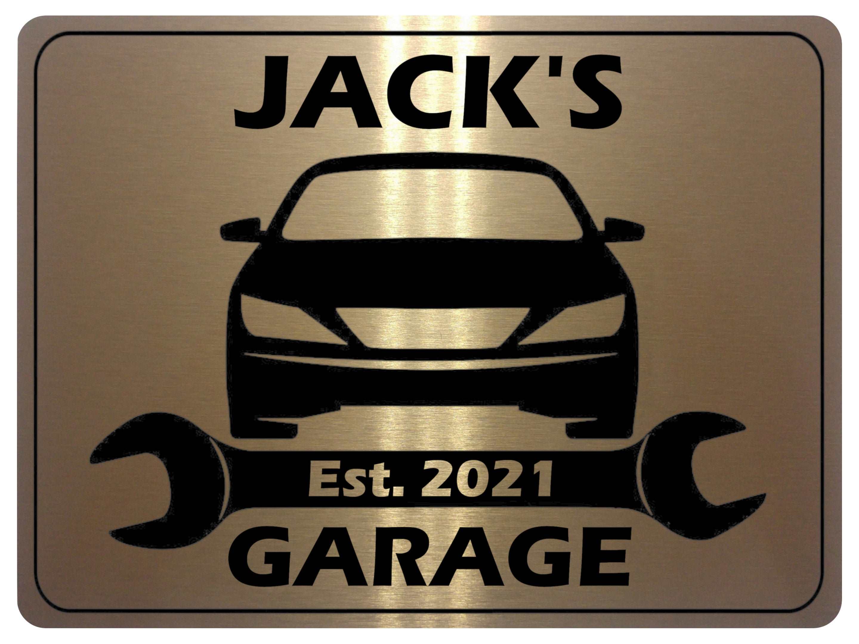 1067 Custom Personalised Name's GARAGE Car Metal Aluminium Sign Plaque Door Wall