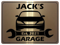 1067 Custom Personalised Name's GARAGE Car Metal Aluminium Sign Plaque Door Wall