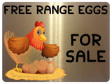 1096 FREE RANGE EGGS FOR SALE Farm Metal Aluminium Plaque Sign Door Gate House