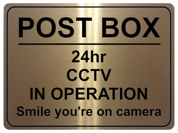 1188 POST BOX 24hr CCTV IN OPERATION Metal Aluminium Plaque Sign Door Gate House Office