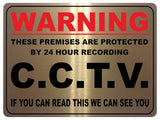 1116 WARNING CCTV Safety Metal Aluminium Plaque Sign Door Gate Wall House Office