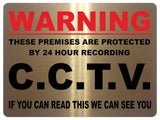 1115 WARNING CCTV Safety Metal Aluminium Plaque Sign Door Gate Wall House Office