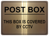 1135 POST BOX THIS BOX IS COVERED BY CCTV Metal Aluminium Sign Plaque House Door