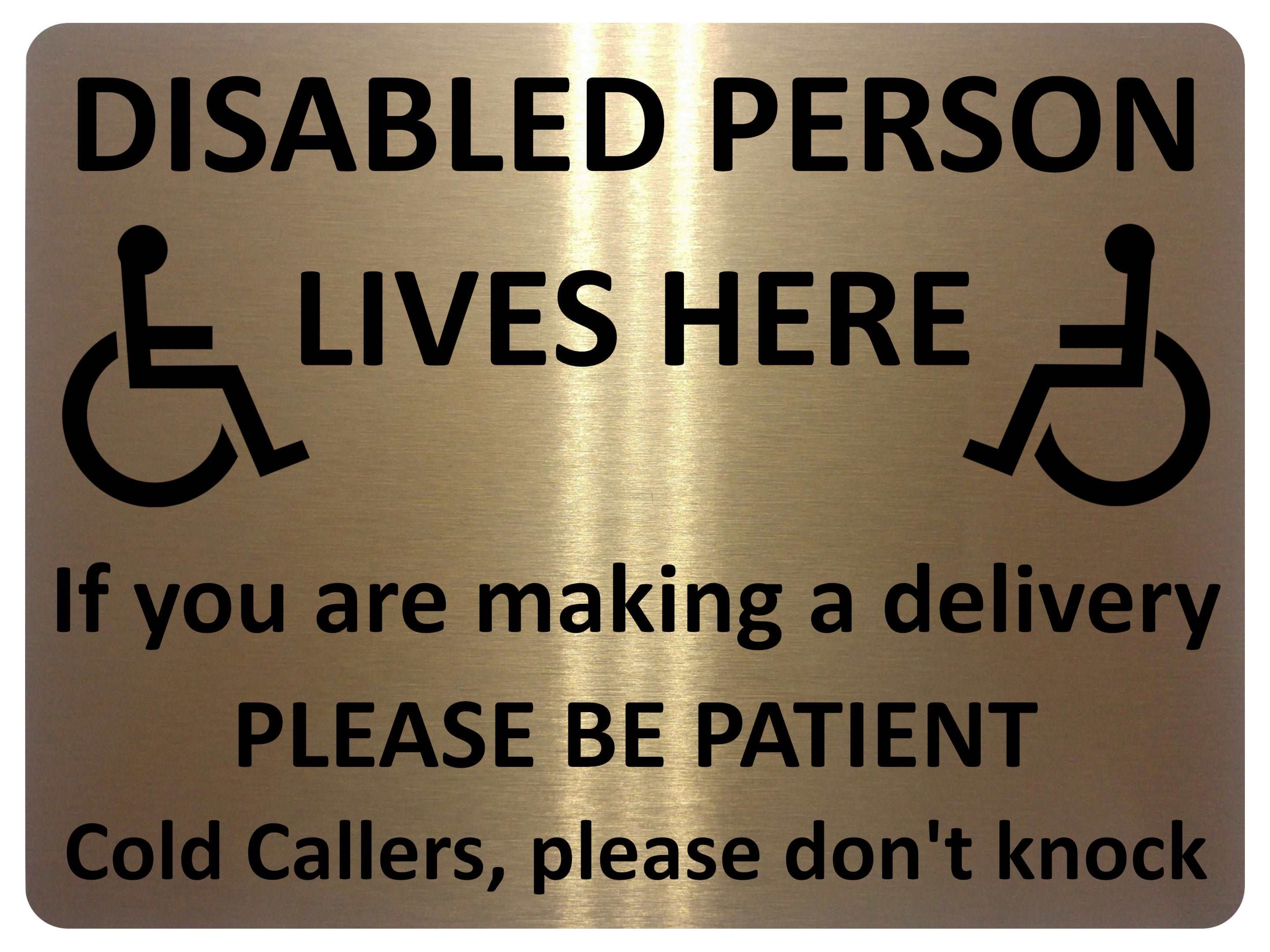 1244 DISABLED PERSON LIVES HERE Metal Aluminium Plaque Sign For Door Gate House