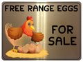 1097 FREE RANGE EGGS FOR SALE Farm Metal Aluminium Plaque Sign Door Gate House