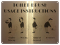 UV033 TOILET-BRUSH USAGE INSTRUCTIONS Funny Metal Aluminium Plaque Sign Door A4