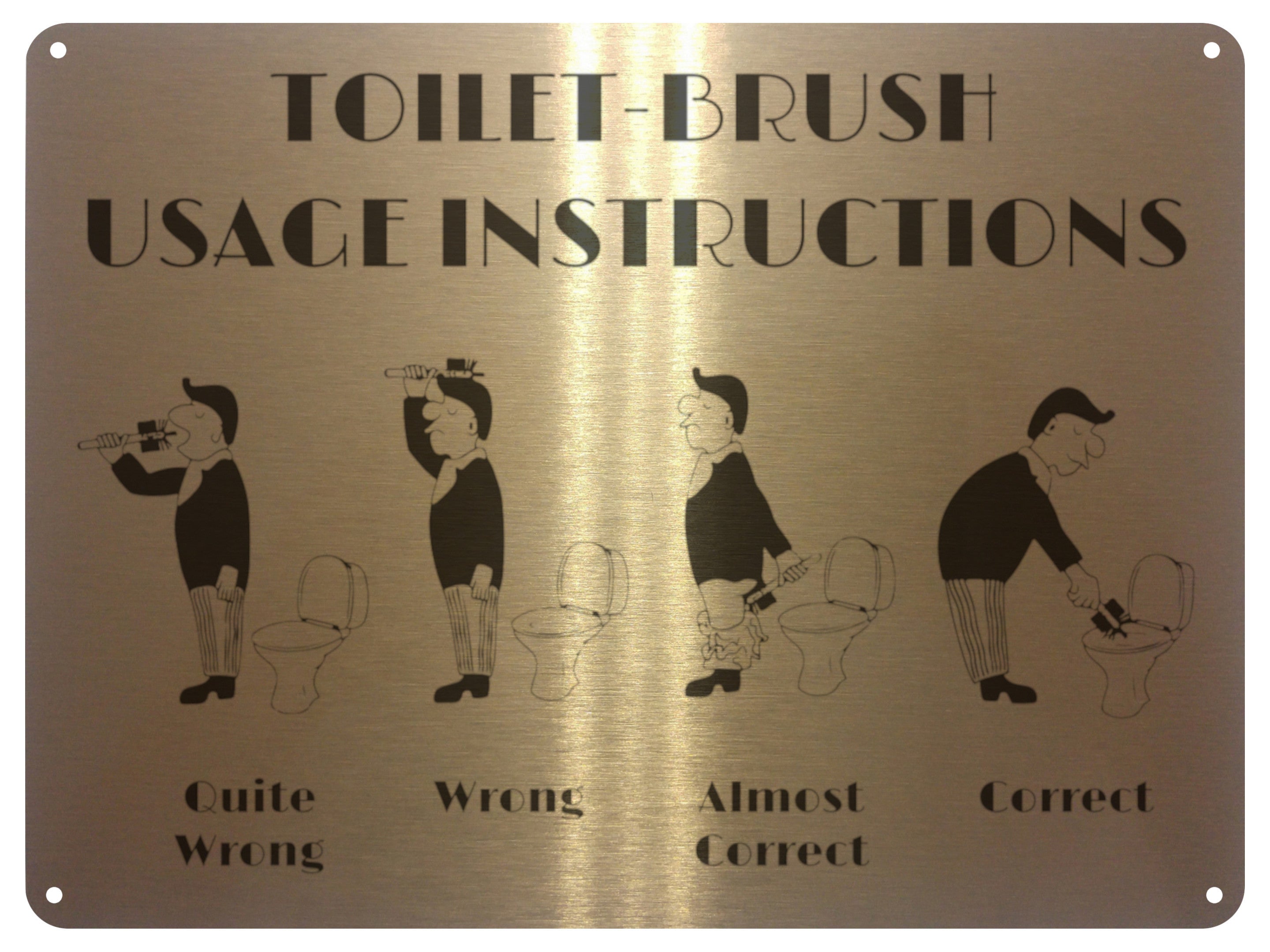 UV033 TOILET-BRUSH USAGE INSTRUCTIONS Funny Metal Aluminium Plaque Sign Door A4
