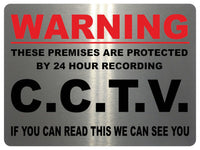 1115 WARNING CCTV Safety Metal Aluminium Plaque Sign Door Gate Wall House Office