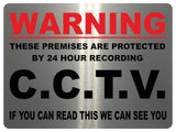 1115 WARNING CCTV Safety Metal Aluminium Plaque Sign Door Gate Wall House Office